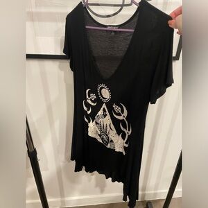 black spiritual design shirt